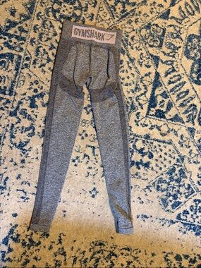 Gymshark Grey Seamless High-Waist Leggings with Logo Waistband